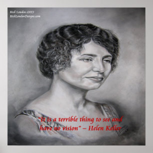 Helen Keller Sehen ohne Vision Weisheit Zitat Post Poster