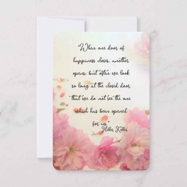 Helen Keller zitiert auf Glücksflatterkarte (Vorderseite)