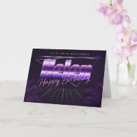 Helen Name Vorname lila retro Karte Geburtstag