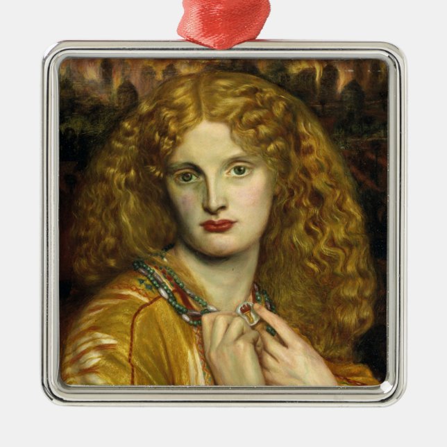 Helen von Troy (von Dante Gabriel Rossetti) Ornament Aus Metall (Vorne)