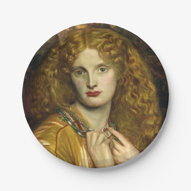 Helen von Troy (von Dante Gabriel Rossetti) Pappteller (Vorderseite)