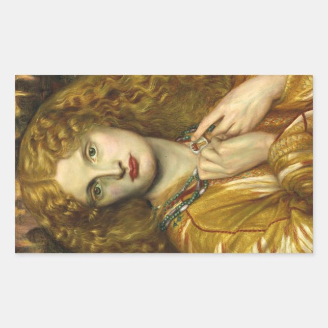 Helen von Troy (von Dante Gabriel Rossetti) Rechteckiger Aufkleber (Vorderseite)