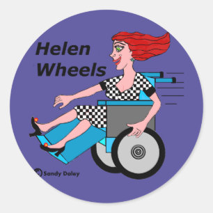 Helen Wheels Hell on Wheels Runder Aufkleber