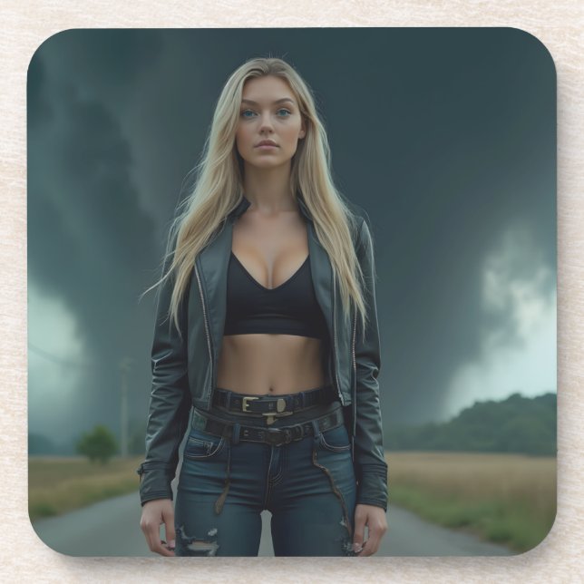 Helena Chevalier: Calm und Chaos / Tornado Getränkeuntersetzer (Vorderseite)