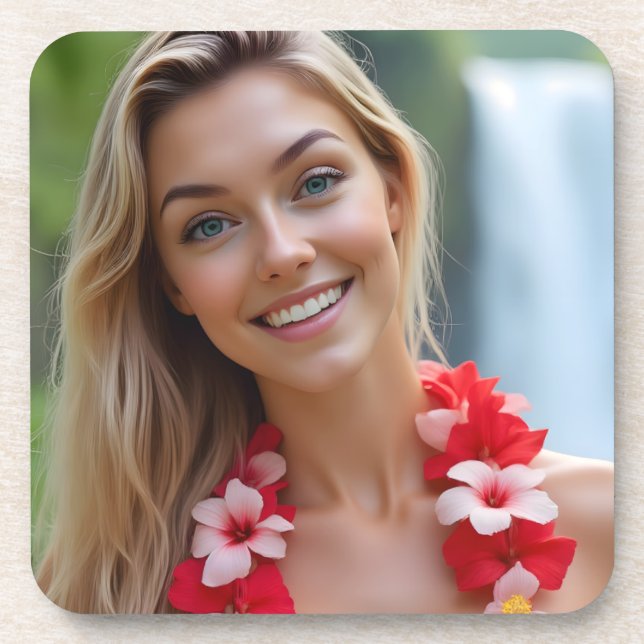 Helena Chevalier: Hawaiianisches Paradies Plastik Getränkeuntersetzer (Vorderseite)