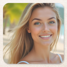 Helena Chevalier: Ruhe an der Küste Rechteckiger Pappuntersetzer