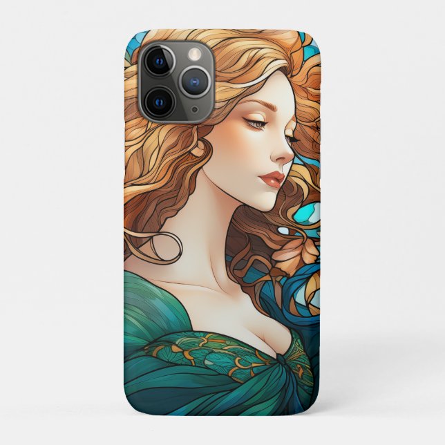 Helena - Dunkle Blonde Frau im Jugendstil Case-Mate iPhone Hülle (Rückseite)