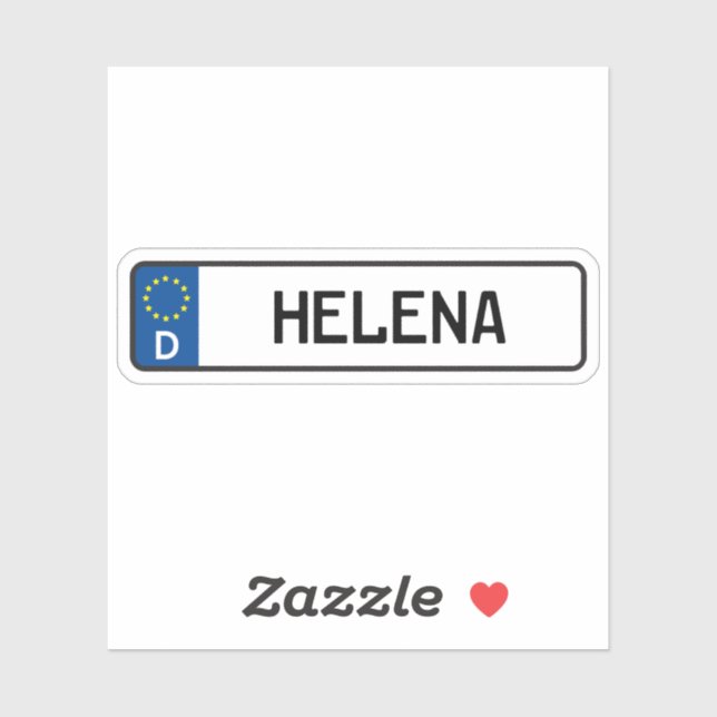 Helena German Car License Plate Aufkleber (Blatt)