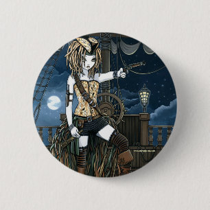 "Helena" Himmel-Piraten-Schiffs-Mond-Feen-Knopf Button
