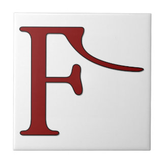 Helena Letter F in Roter Monogramm-Tile Fliese