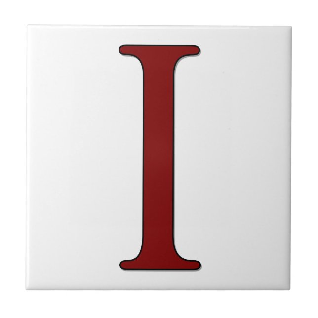 Helena Letter I in Roter Monogramm-Tile Fliese (Vorderseite)