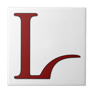 Helena Letter L in der Roten Monogramm-Tile Fliese