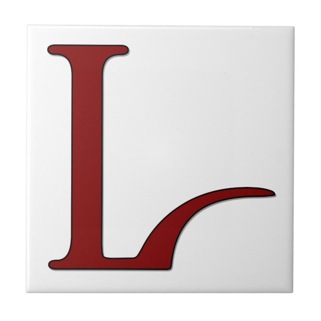 Helena Letter L in der Roten Monogramm-Tile Fliese (Vorderseite)