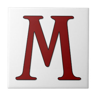 Helena Letter M in Roter Monogramm-Tile Fliese
