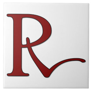 Helena Letter R in der Roten Monogramm-Tile Fliese