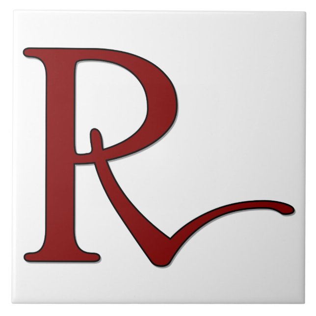 Helena Letter R in der Roten Monogramm-Tile Fliese (Vorderseite)