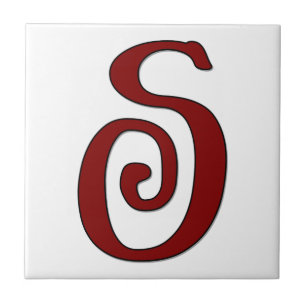 Helena Letter S in der Roten Monogramm-Tile Fliese