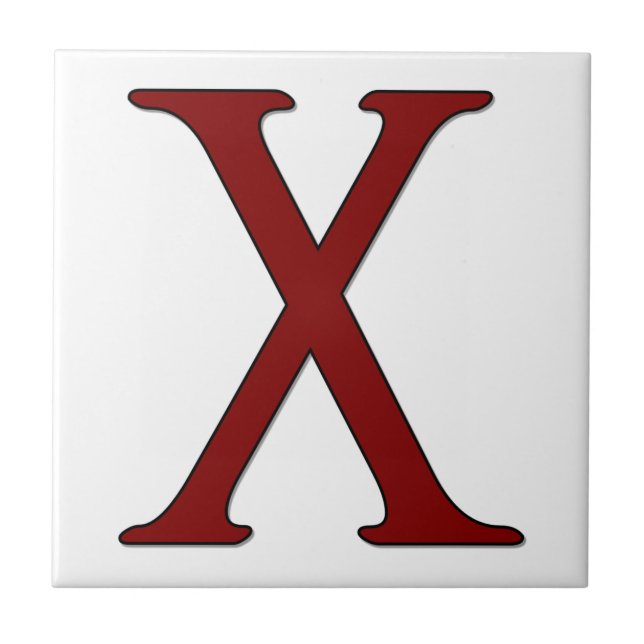 Helena Letter X in Roter Monogramm-Tile Fliese (Vorderseite)