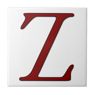 Helena Letter Z in Roter Monogramm-Tile Fliese