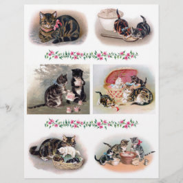 Helena Maguire Vintage-Katze mit Kätzchen Fussy Cu