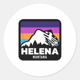 Helena Montana Angeln Skifahren Snowboarden Famili Runder Aufkleber