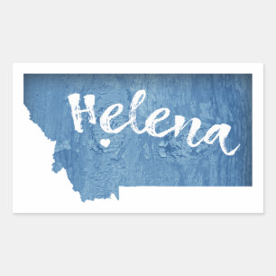 Helena Montana Wood Grain Rechteckiger Aufkleber
