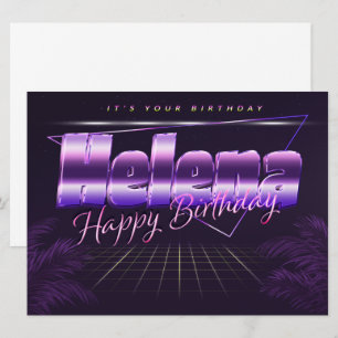 Helena Name Vorname lila retro Karte Geburtstag
