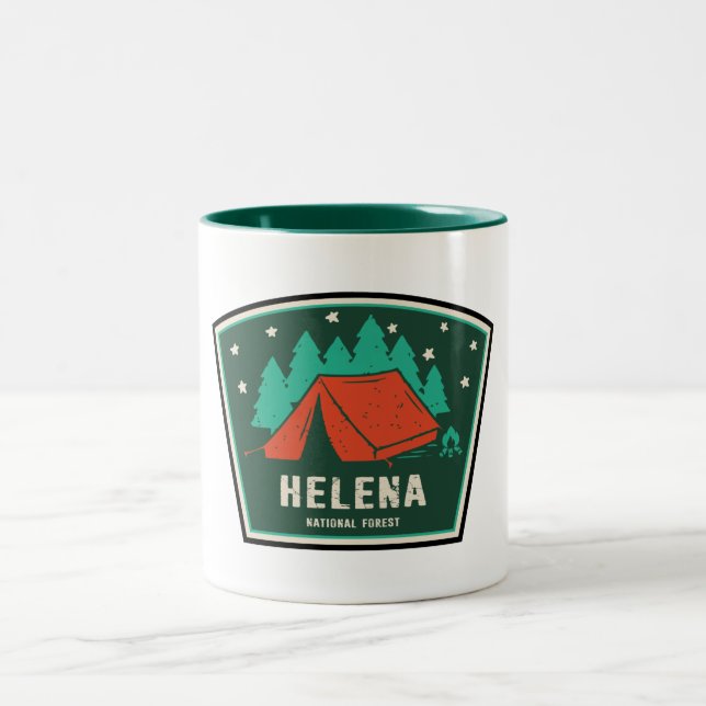 Helena National Forest Camping Zweifarbige Tasse (Mittel)