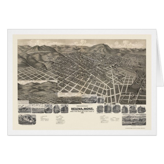 Helena, panoramische Karte M.Ü.s - 1890 (Vorderseite (Horizontal))