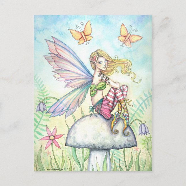 Helena's Garden Fairy and Butterfly Postcard Postkarte (Vorderseite)