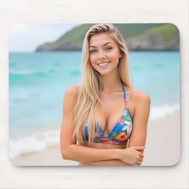 Helenas Ozean Whisper: Ein ruhiger Weg Mousepad (Vorne)