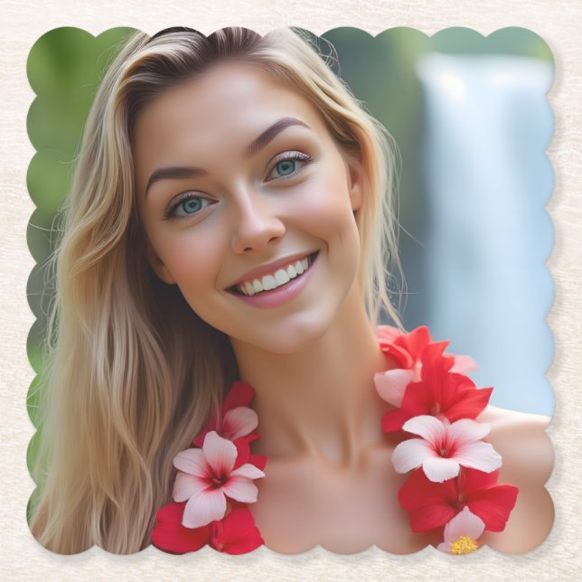 Helenas Ozean Whisper: Ein ruhiger Weg Untersetzer (Vorderseite)