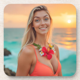 Helenas Ozean Whisper: Ein ruhiges Plastik-Erlebni Getränkeuntersetzer