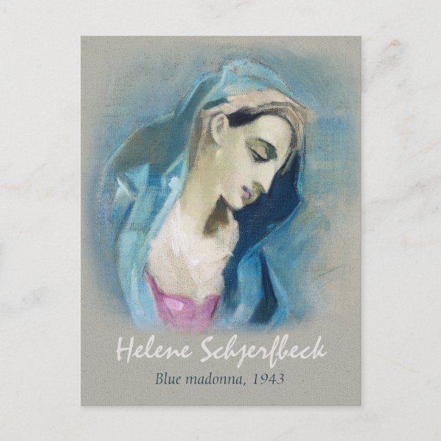 Helene Schjerfbeck Blue Madonna 1943 Postkarte (Vorderseite)