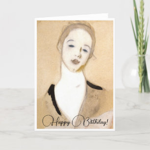 Helene Schjerfbeck, der kleine Servant, Dankeskarte