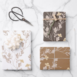 Heleniums Wild Pflanze Watercolor Geschenkpapier Set