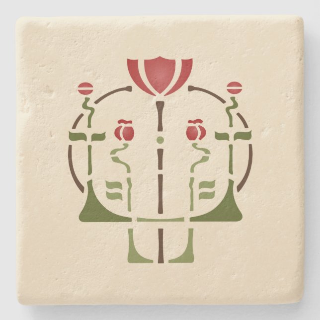 Helenpflege"Mohnblume " Steinuntersetzer (Vorderseite)