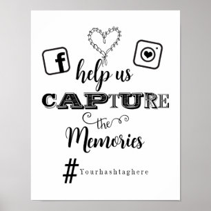 Helfen Sie dabei, die Erinnerungen-Hashtag-Hochzei Poster