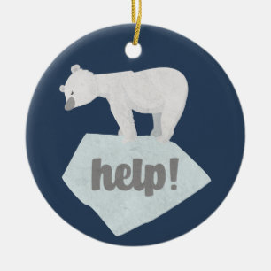 Helfen Sie dem Polarbär Keramik Ornament