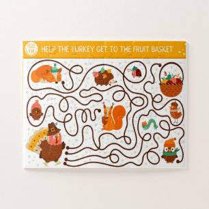 Helfen Sie dem Thanksgiving Truthahn, die Obstkind Puzzle