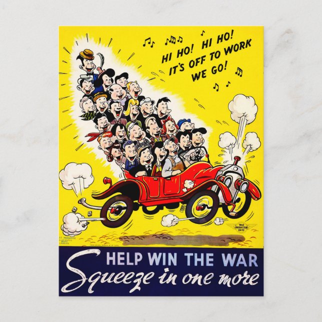 Helfen Sie, den Krieg zu gewinnen - Carpool Postkarte (Vorderseite)