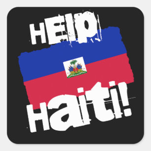 Helfen Sie Haiti! Quadratischer Aufkleber
