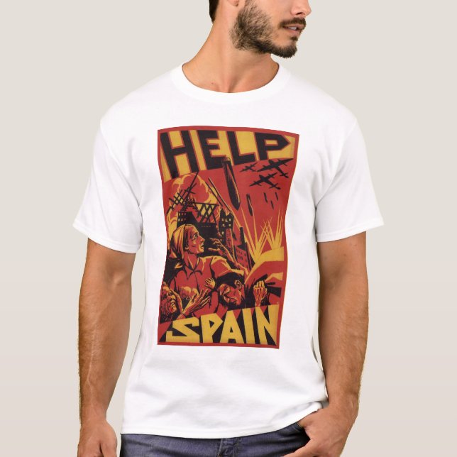 Helfen Sie Spanien (1937) _Propaganda Plakat T-Shirt (Vorderseite)