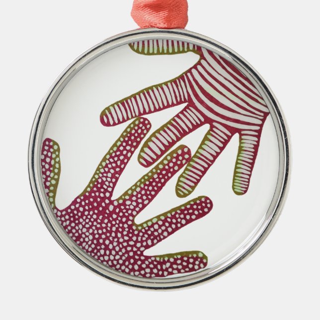 Helfende Hände Ornament Aus Metall (Vorne)