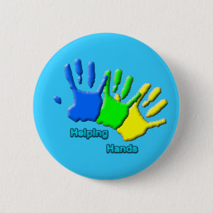 helfende Handknopf Button