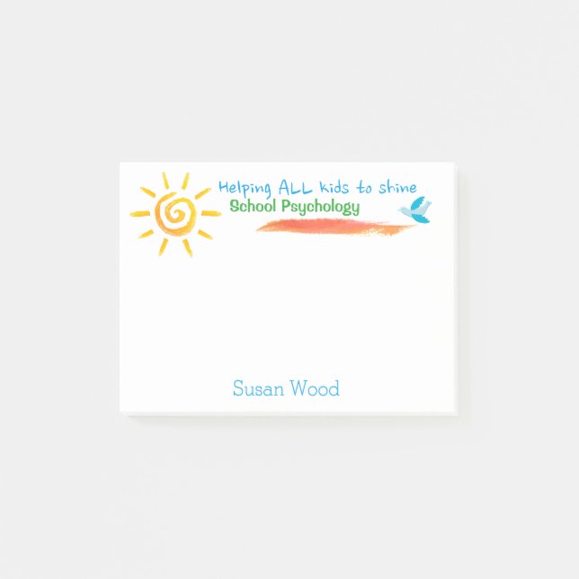 Helfende Kinder, zum von Schulpsychologie-Post-It Post-it Klebezettel (Vorderseite)