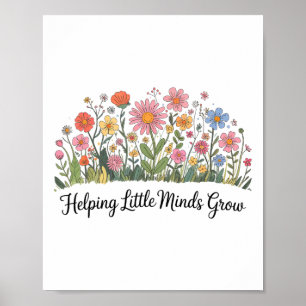 Helfende Kleine Geister Wachsen Lehrer Blumen Zurü Poster