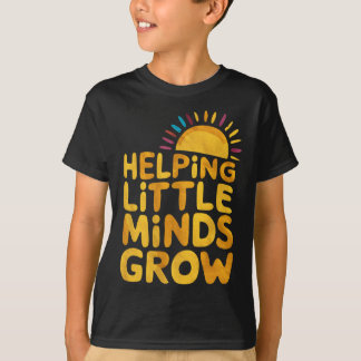 Helfende kleine Geister wachsen Lehrer Wildblumen T-Shirt