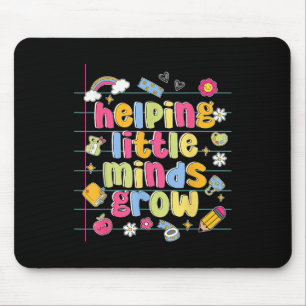 Helfende Kleine Köpfe Wachsen Lehrer Erster Tag Zu Mousepad