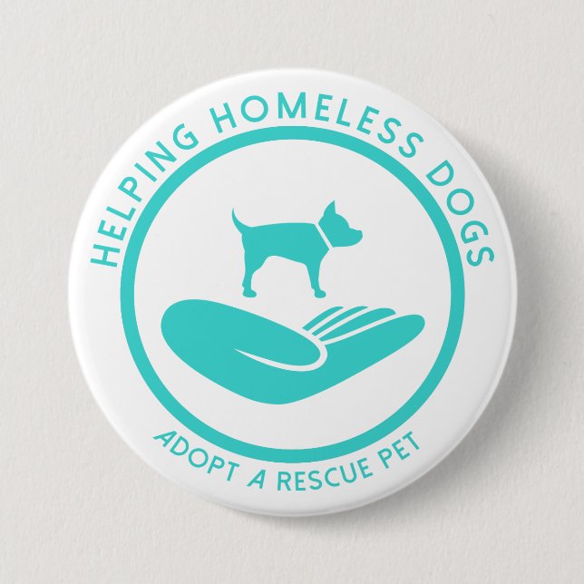"Helfende obdachlose Hunde " Button (Vorderseite)